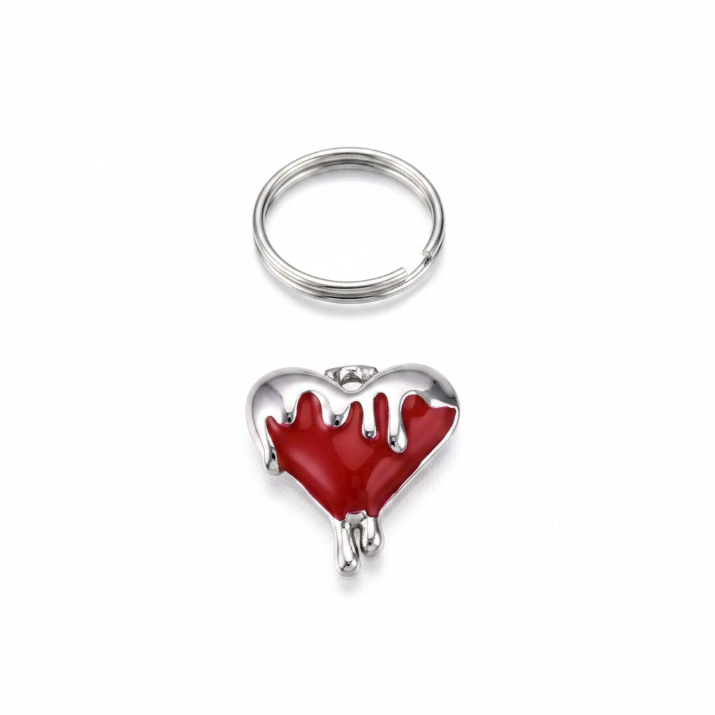Silver Red Heart Charm