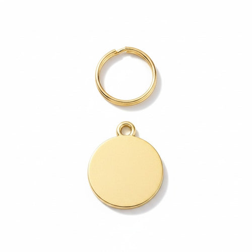 Gold Pink Smiley Charm