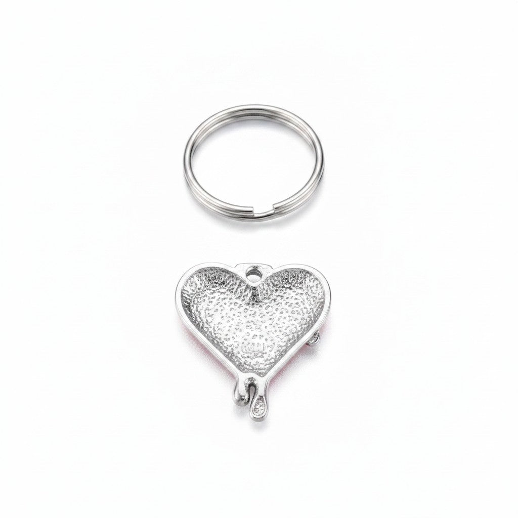 Silver Red Heart Charm