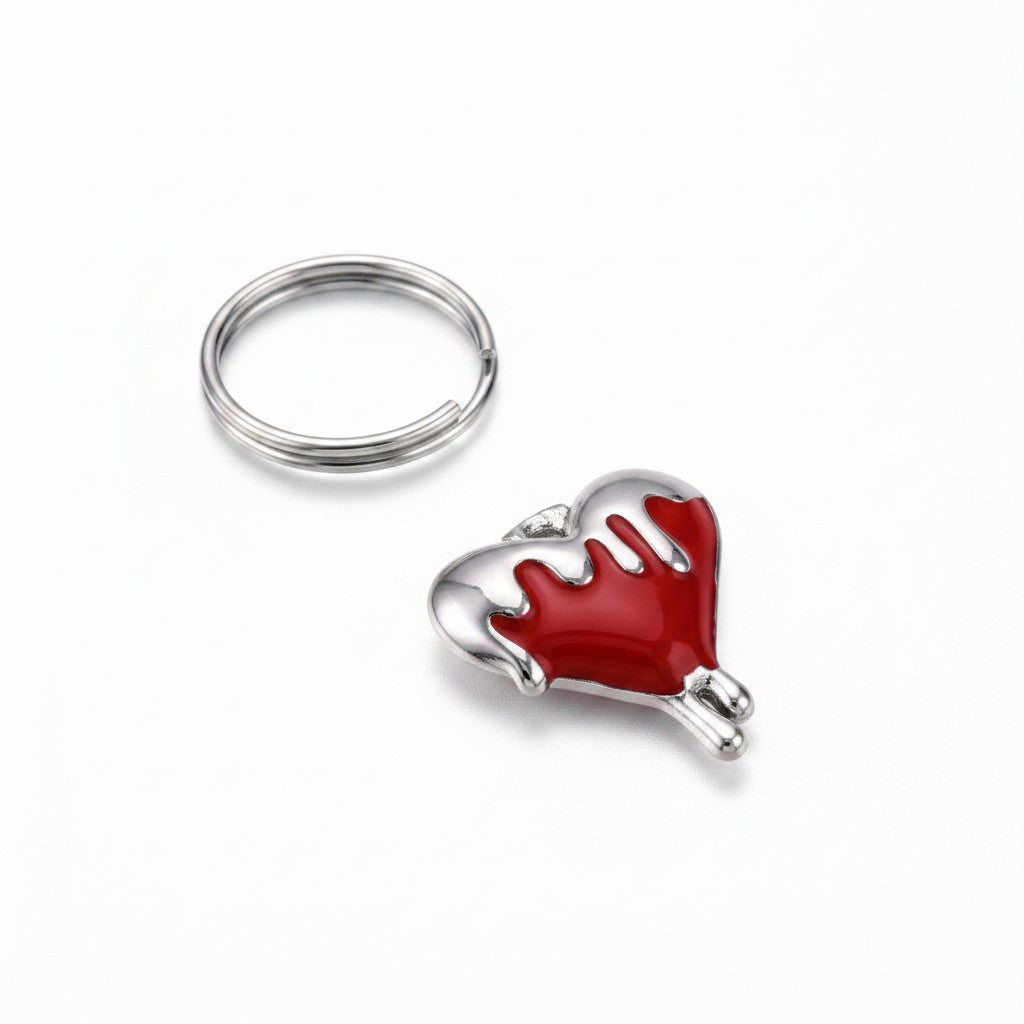 Silver Red Heart Charm